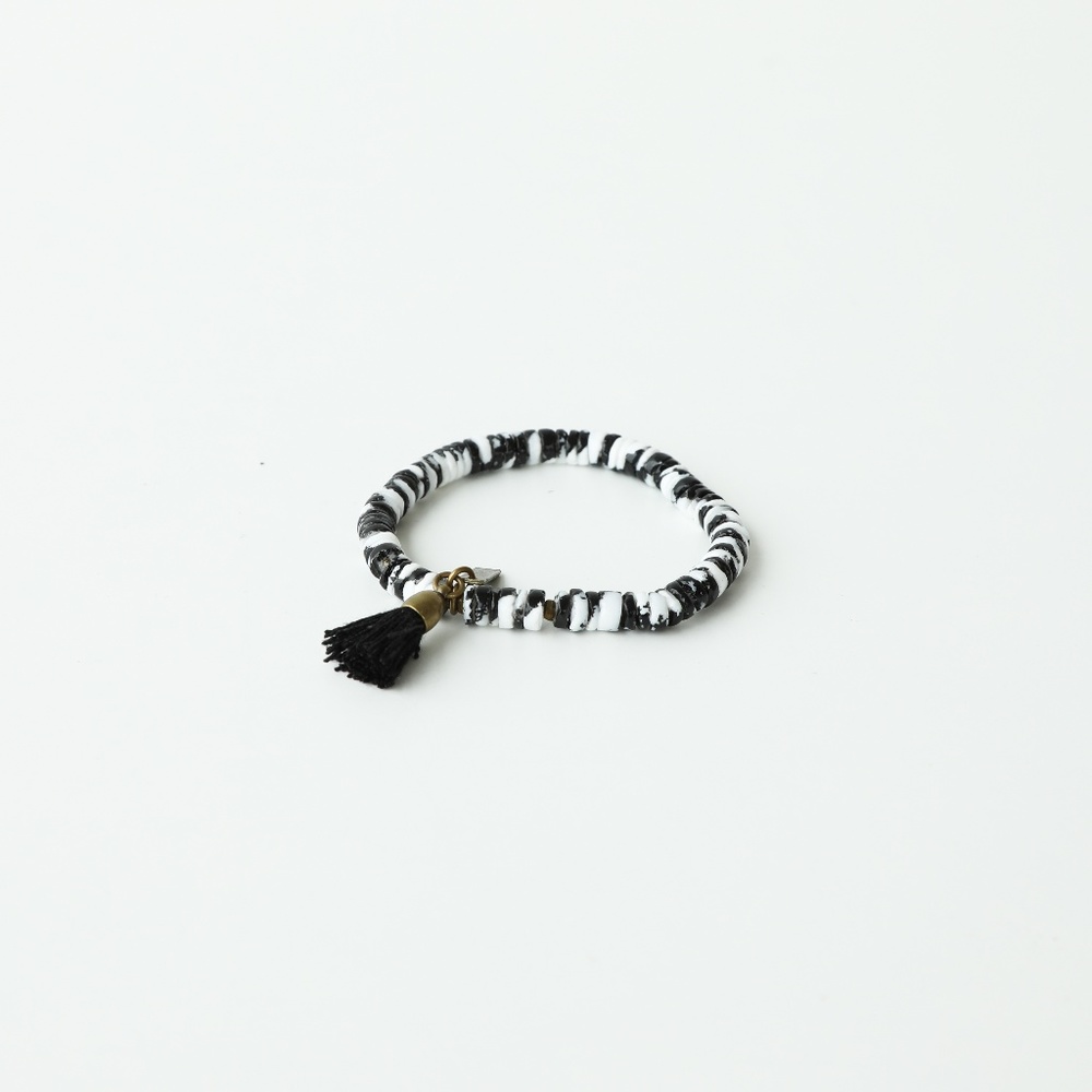 Isabel Marant Black Fiji Beaded Tassel Bracelet